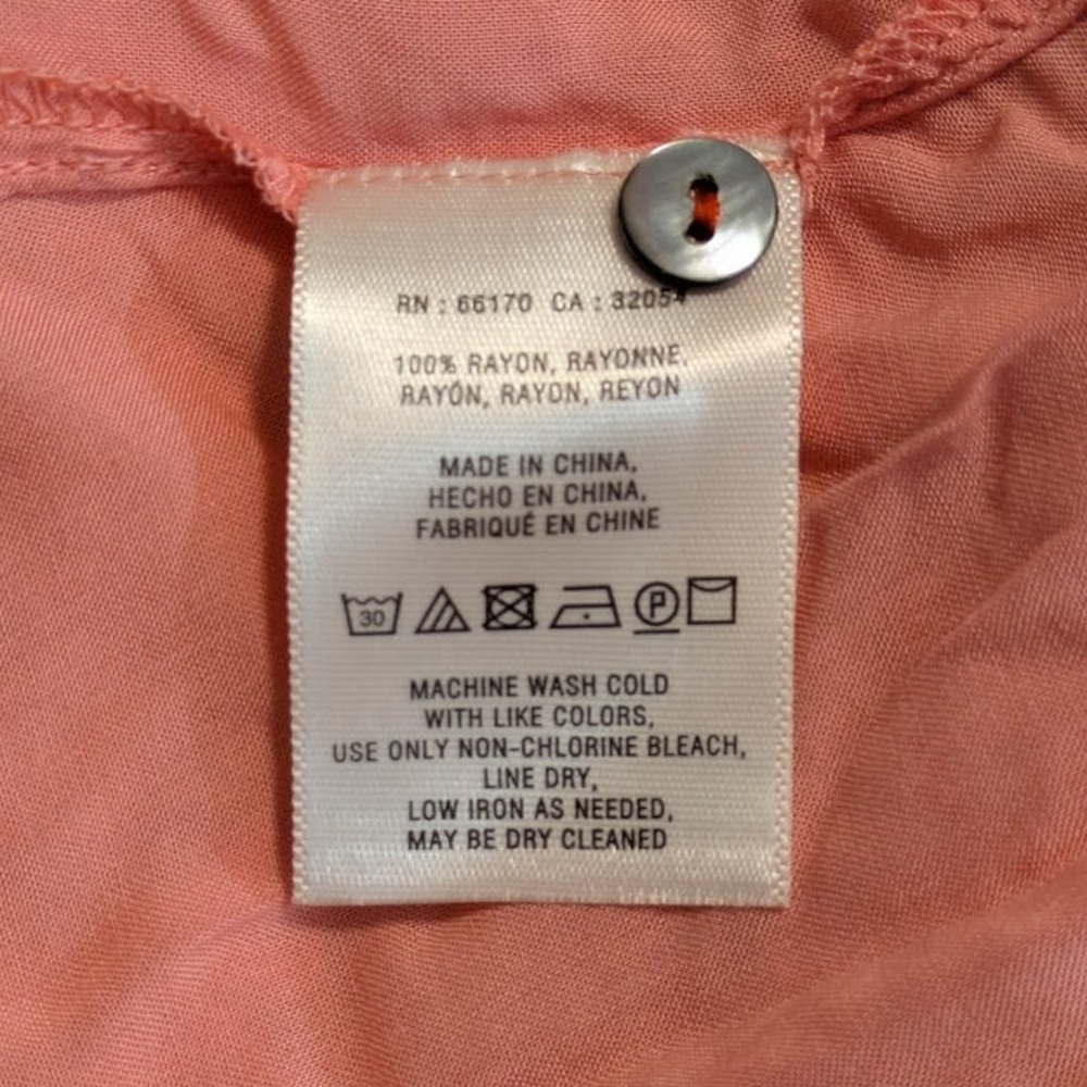 Anthropologie Maeve Peach LS Tunic Blouse Hanky Hem Henley Top NWT Size 6 - Picture 6 of 10